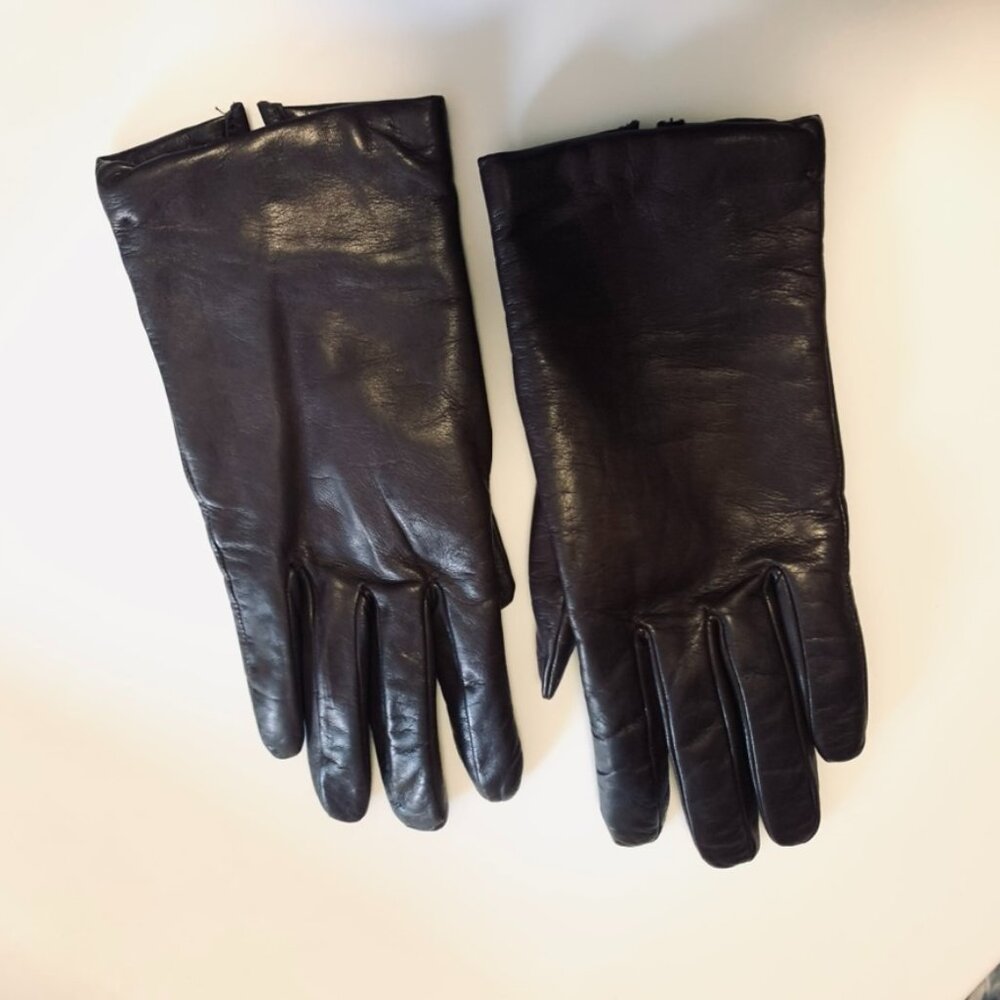 Caesar’s Brown Genuine Leather Italian Lamb & Cashmere Gloves - Women's size 7